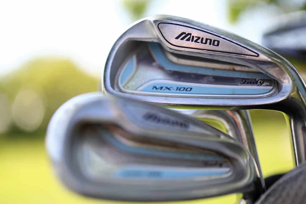 Mizuno golf clubs on a golf course