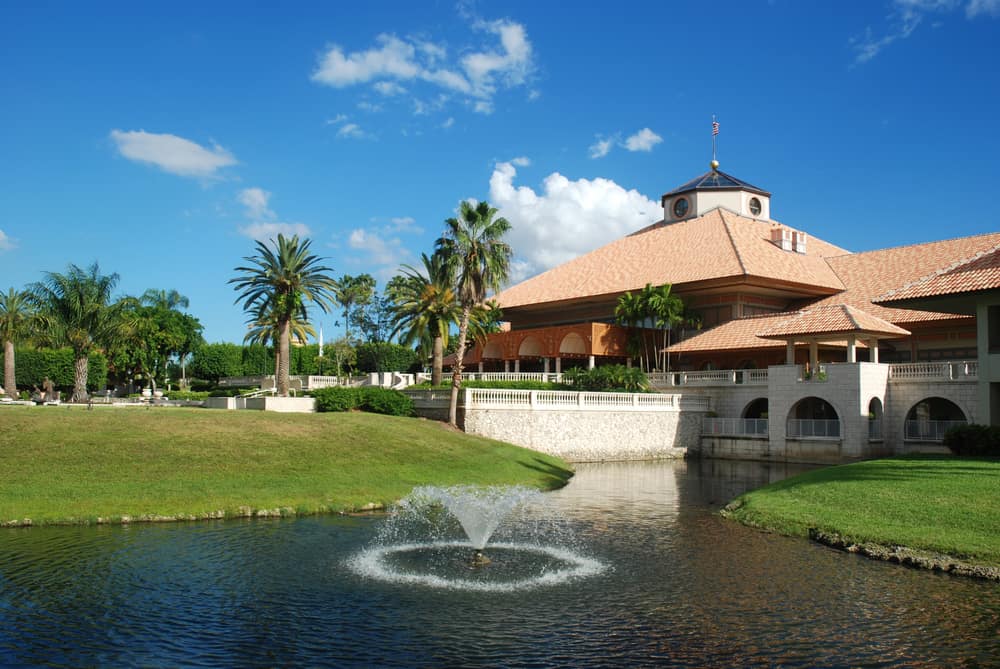 Spanish style resort building at a country club, Miami, Florida