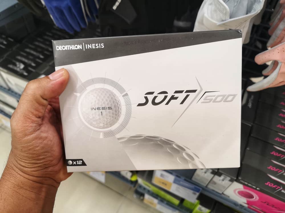 box of INESIS White Soft Golf