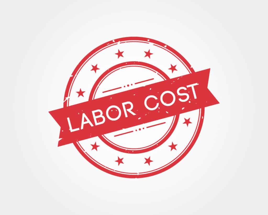 labor cost. stamp sign