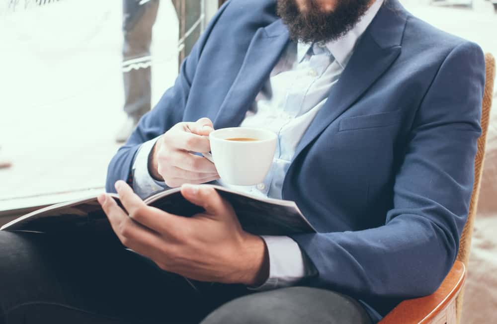 Businessman in a blue jacket