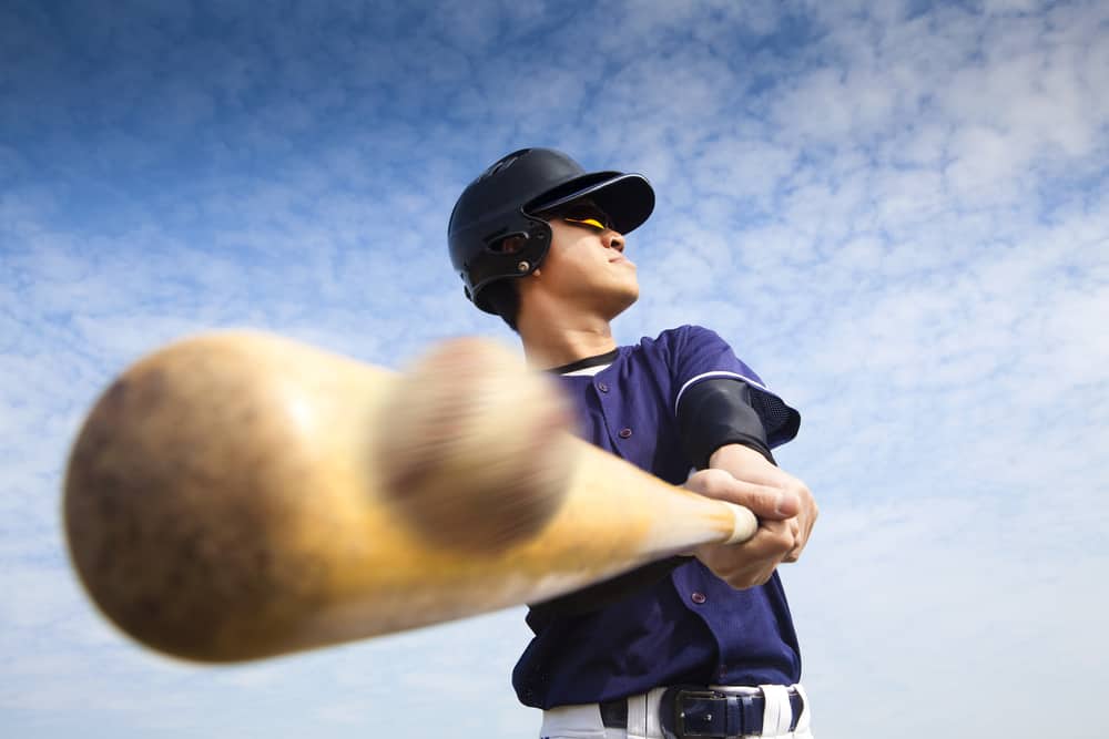 Baseball player hitting