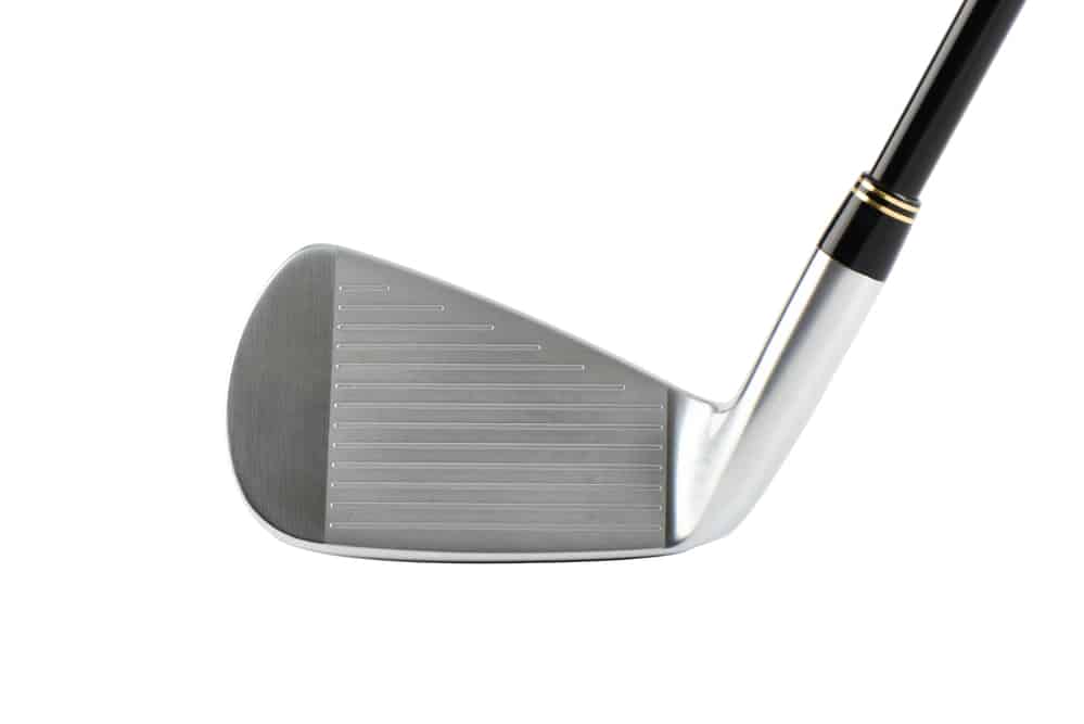 Closeup of golf club head