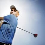 man and golf club