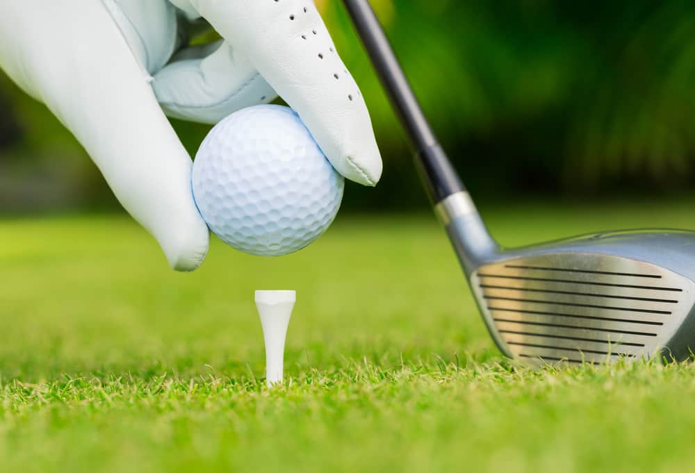 Close up view of golf ball