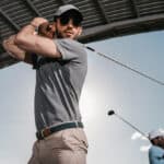 Men playing golf