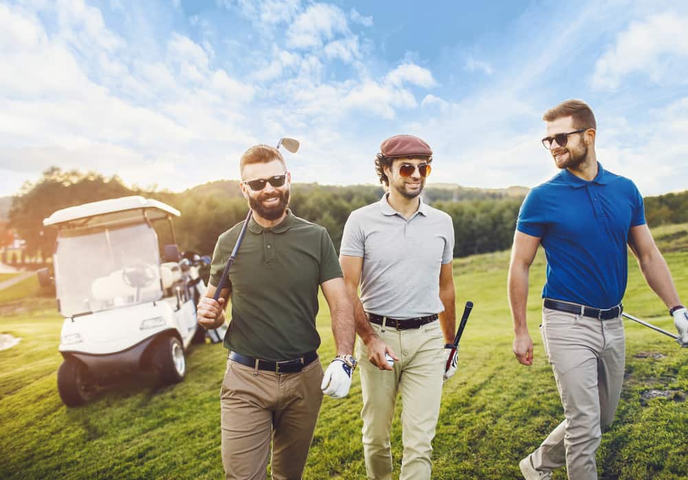 Golf players on Beautiful Golf Course