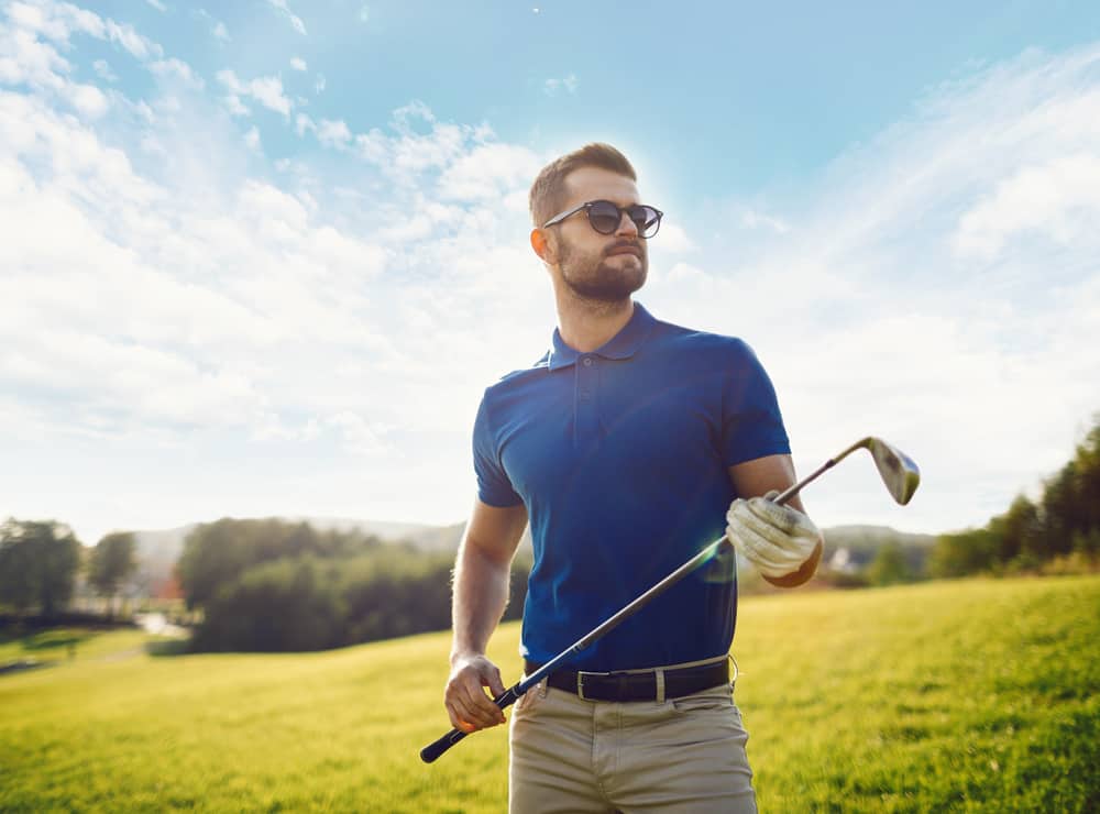 Man playing golf