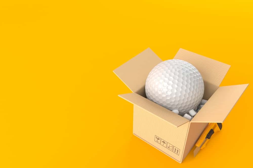 Golf ball inside package