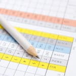 Pencil on a golf scorecard