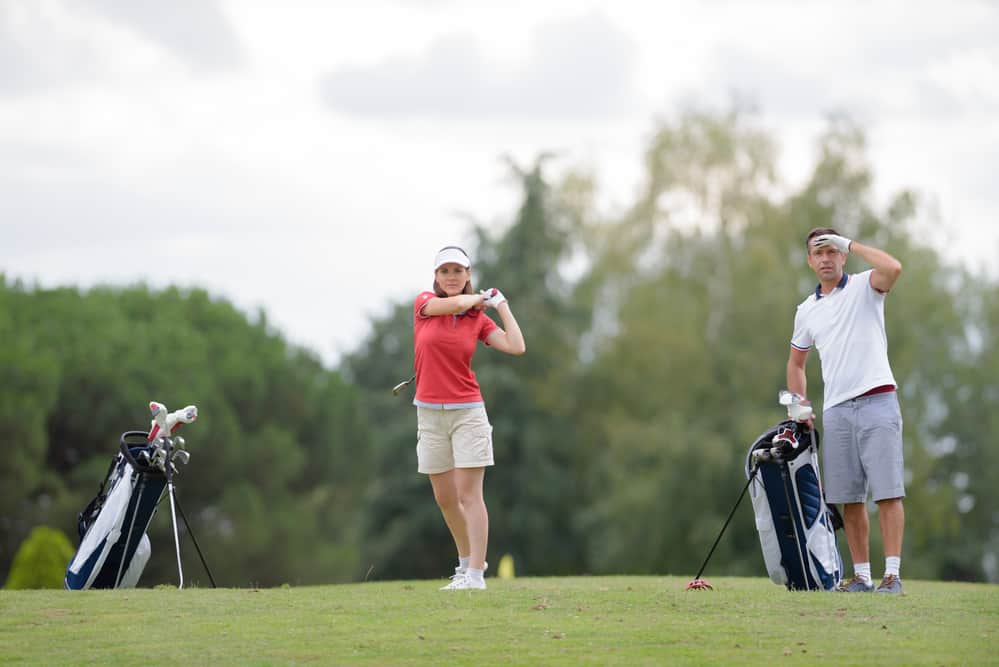 People playing golf