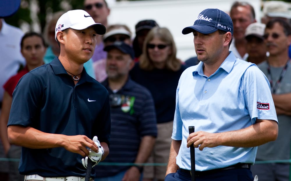 Golfer ben Curtus talks to Golfer Anthony Kim