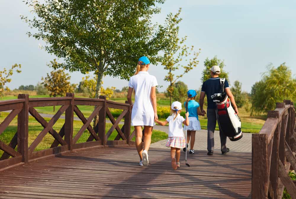 family in golf country club