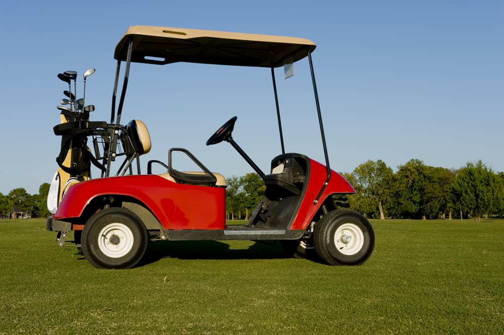 A Red Golf Cart or Buggy